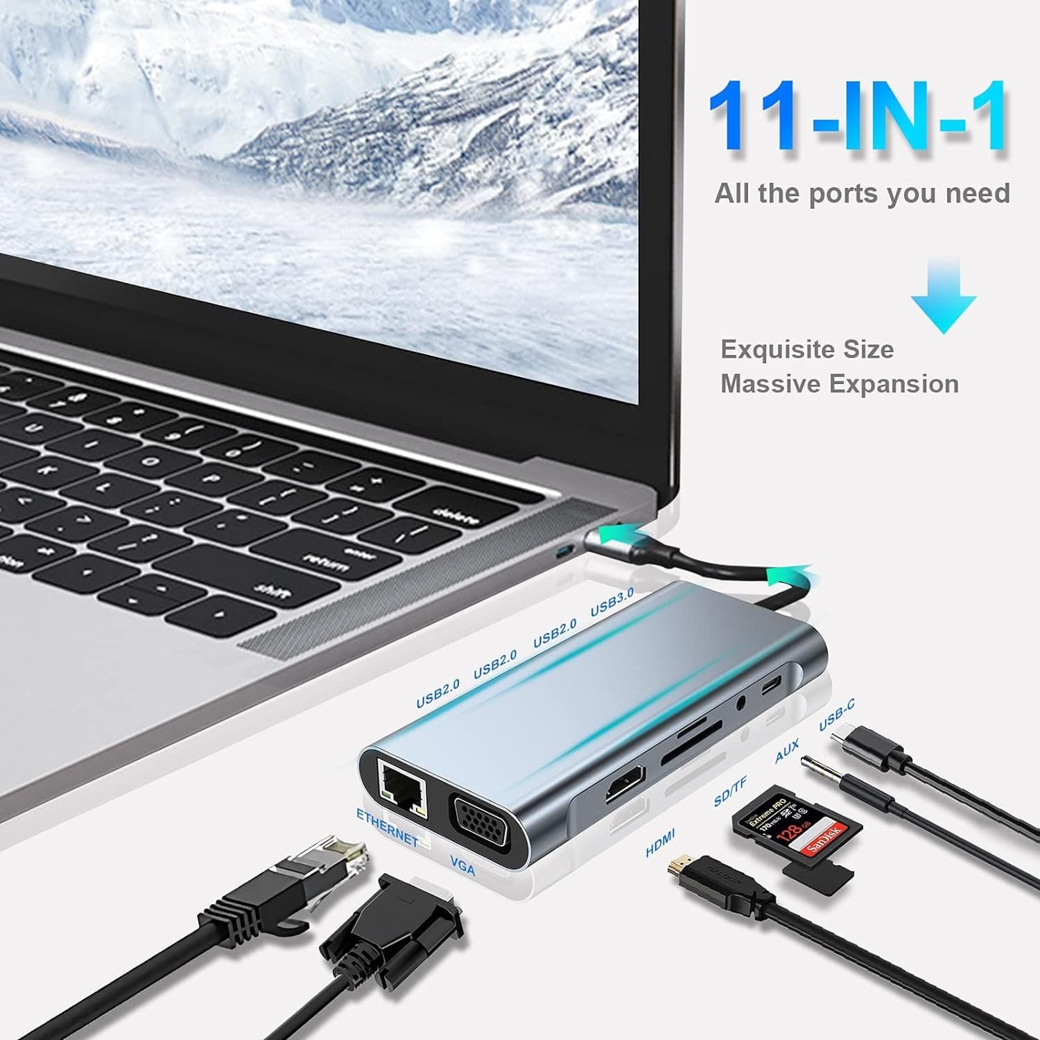 11 In 1 USB C HUB Adapter Dongle view 4