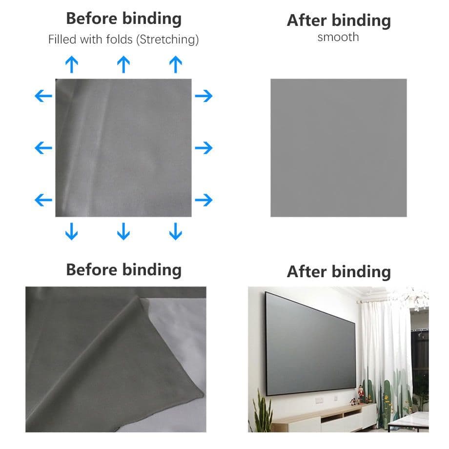 120 Inch Anti-Light Foldable Projector Screen 16:9 HD For Home, Office & Classroom view 3