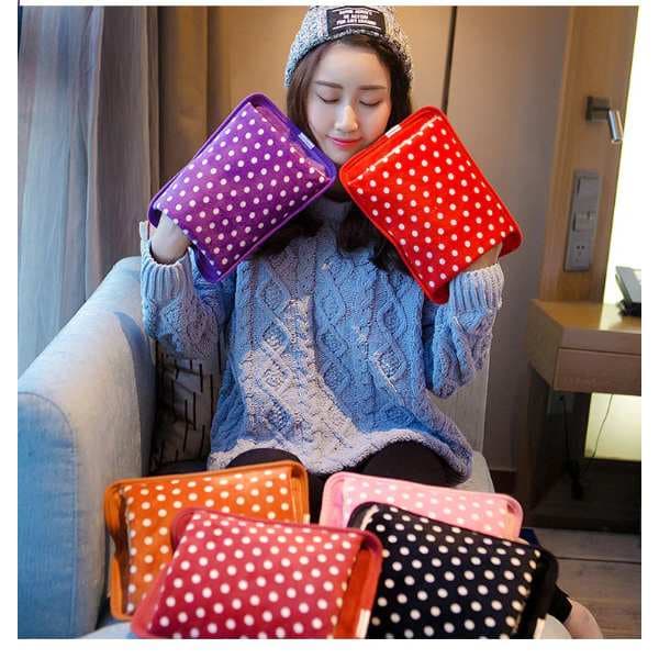 Electric Hot Water Bag Heating Pad Of Fur And Velvet With Hand Pocket view 2