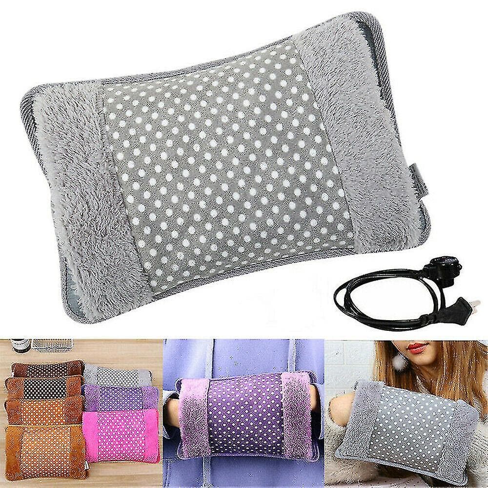 Electric Hot Water Bag Heating Pad Of Fur And Velvet With Hand Pocket