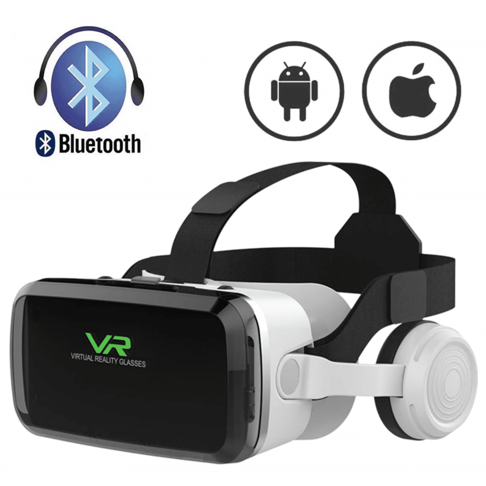SHINECON Vr  G04Bs Vr With Bluetooth Headphones, Eye Protected Hd Virtual Reality Headset,Vr Glasses For  Phone Within 4.7-6.2Screen
