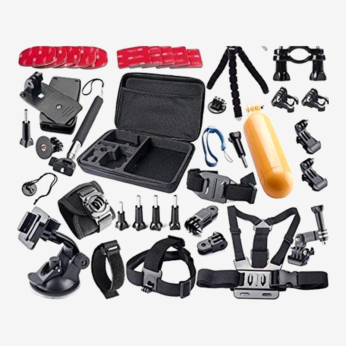 42-In-1 Action Camera Accessorries Kit Mount For Gopro Hero 8 Max 7 6 5 4 3 3+ 2 1 Black Gopro 2018 Session Fusion Silver Insta360 Dji Akaso Apeman Yi Campark Sjcam Xiaomi (Carrying Case)