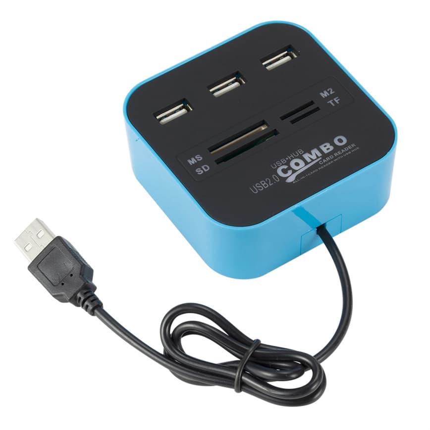 All In One Combo Card Reader & 3 Port USB 2.0 Hub view 3