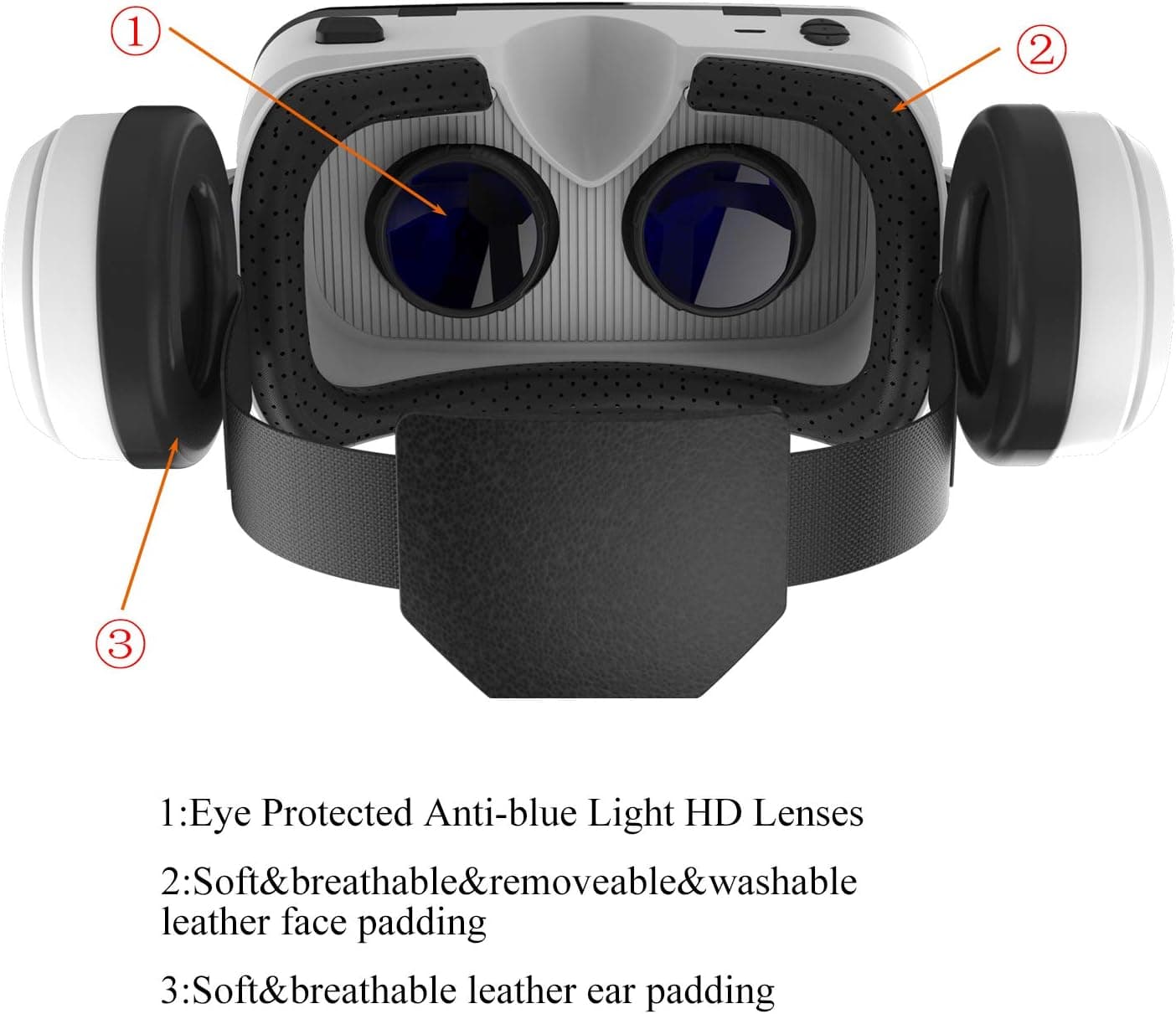 SHINECON Vr  G04Bs Vr Headset With Bluetooth Headphones, Eye Protected Hd Virtual Reality Headset,Vr Glasses For Phone Within 4.7-6.2Screen view 2