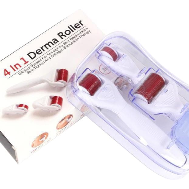 4 In 1 Derma Roller 300 720 1200 Needles Stainless Micro Needle Therapy Derma Roller Replacement Needle Roller