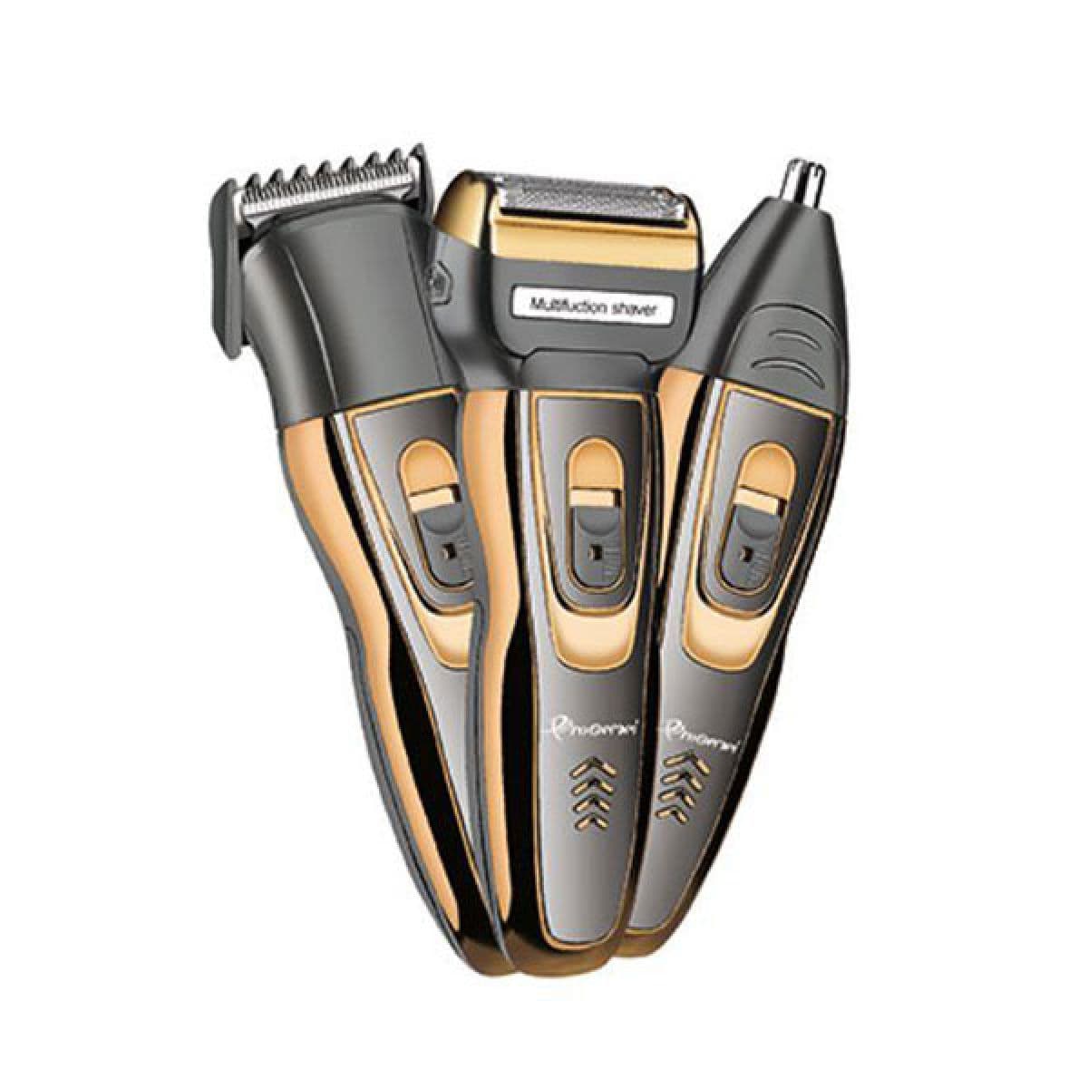 Gemei  Gm-595 3 In 1 Hair Clipper, Shaver & Nose Beard Hair Trimmer, Rechargeable Hair & Beard Trimmer