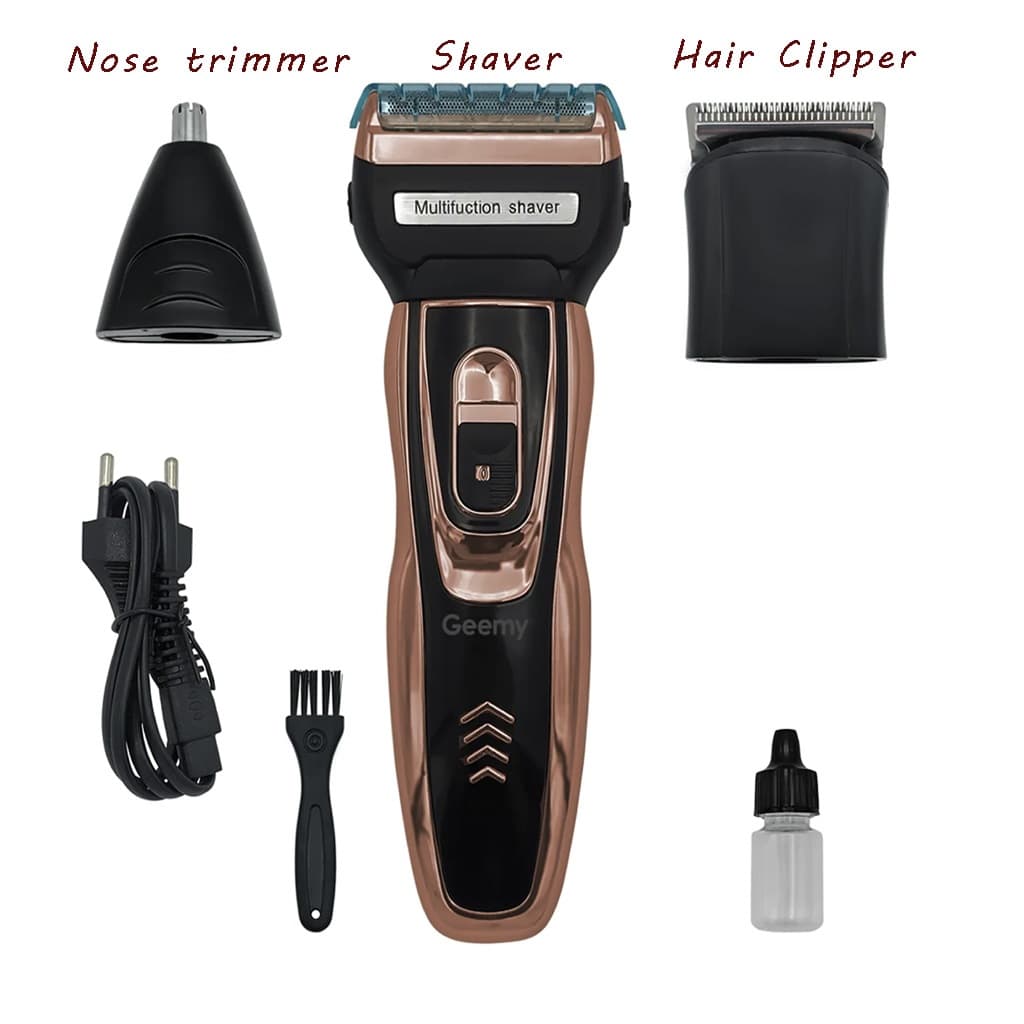 Gemei  Gm-595 3 In 1 Hair Clipper, Shaver & Nose Beard Hair Trimmer, Rechargeable Hair & Beard Trimmer view 3