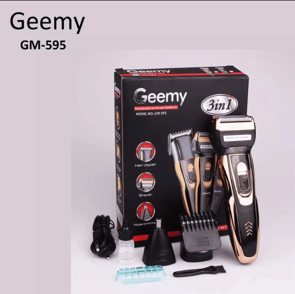 Gemei  Gm-595 3 In 1 Hair Clipper, Shaver & Nose Beard Hair Trimmer, Rechargeable Hair & Beard Trimmer view 4