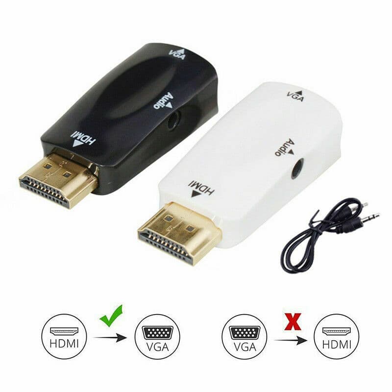 Hdmi Male To Vga Female 1080P Video Converter Adapter Cable 3.5Mm Audio view 2