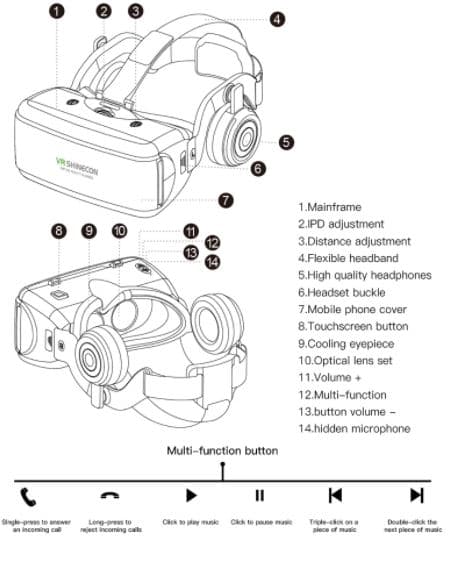 SHINECON  G06Eb 3D Vr Headset Glasses Len Virtual Reality Headset For Smartphone  3D Game Glasses Set view 7