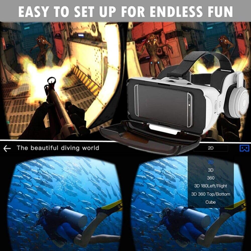 SHINECON  G06Eb 3D Vr Headset Glasses Len Virtual Reality Headset For Smartphone  3D Game Glasses Set view 5