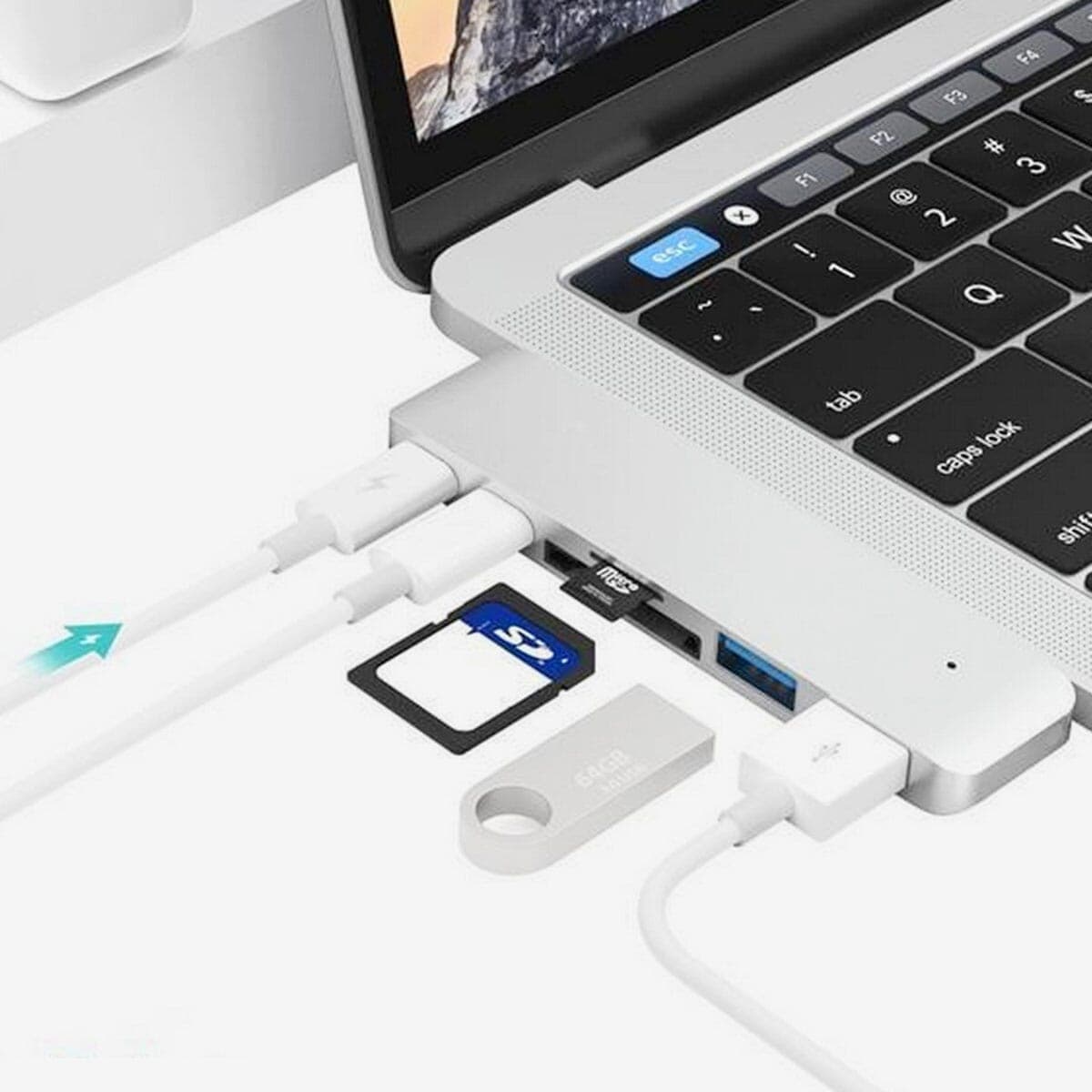 Original 7 IN 1 Multi-Function HUB Dual Type C To HDMI 4K Adapter USB 3.1 Charging Multi USB 3.0 Port High-Speed Card Reader Converter