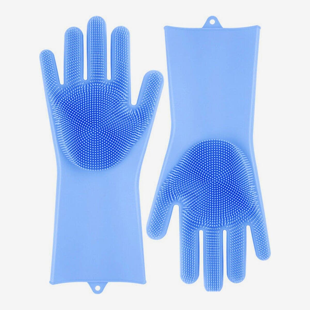 Magic Silicone Gloves with Wash Scrubber 1 Pair, Reusable Dishwashing Scrubber Heat Resistant Cleaning Gloves