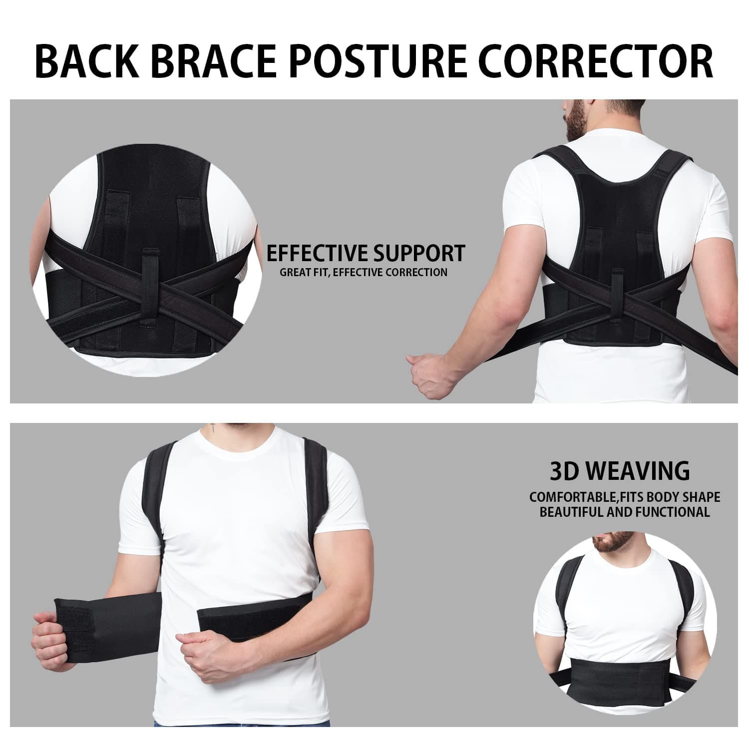 Magnetic Corset Posture Corrector Clavicle Fracture Support Back Shoulder Correction Brace Belt view 4