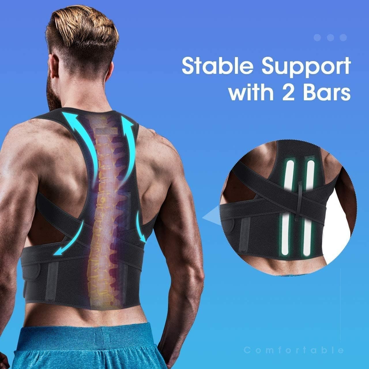 Magnetic Corset Posture Corrector Clavicle Fracture Support Back Shoulder Correction Brace Belt view 6