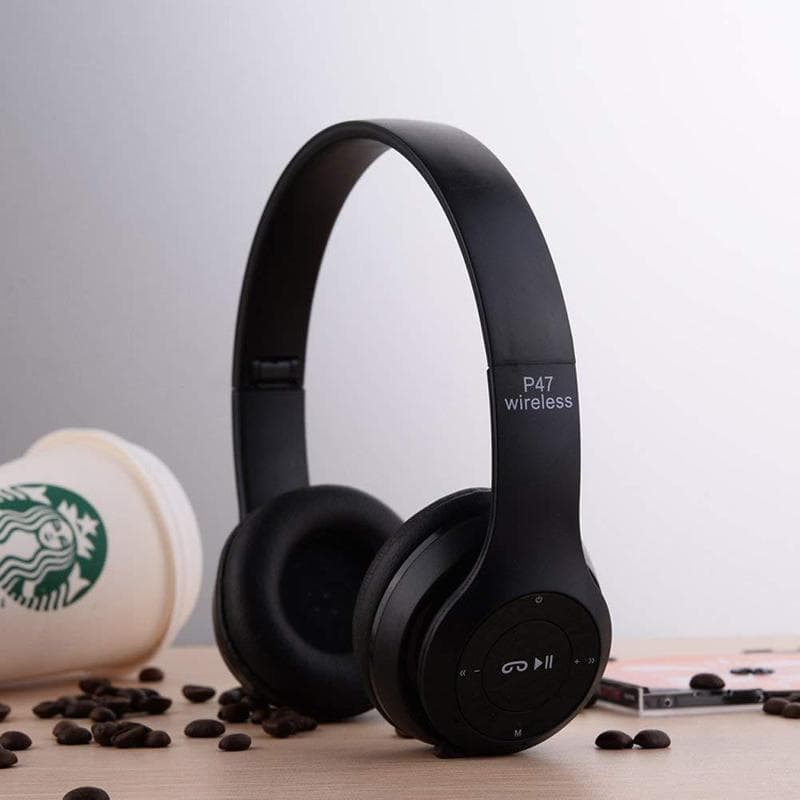 P47 Bluetooth Over Ear Foldable Headset With Microphone Stereo Earphones 3.5Mm Audio Support Fm Radio Tf For Pc Tv Smart Phones & Tablets