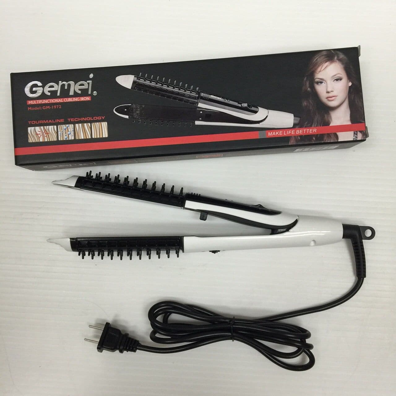 Gemei  2 In 1 Hair Straightener And Curler - Gm-1972