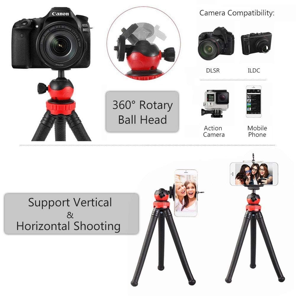 Flexible Tripod 31Cm Loads 1.3Kg For Dslr Camera And Mobile Phone view 5