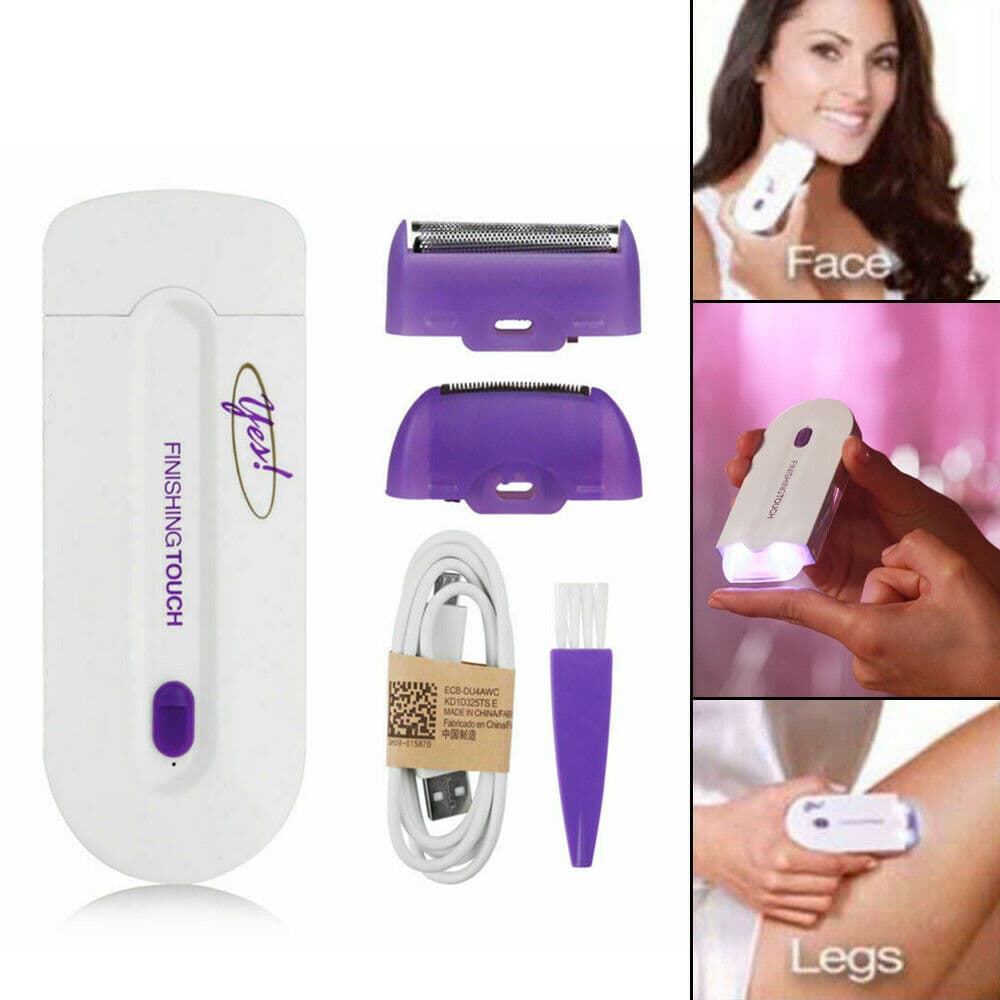 2 In 1 Epilator Finishing Touch Hair Remover Hair Removal Instant&Pain Free Laser Sensor Light Safely Shaver Usb Cable Charge