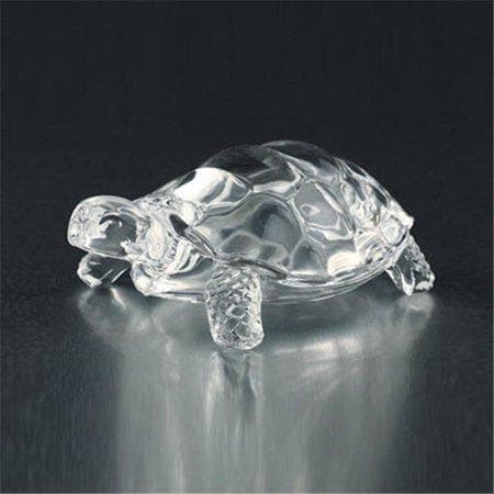 Chinese Feng Shui (8.5 X 12Cm) Tortoise Turtle Statue, Crystal Glass Statue- White Clear view 4