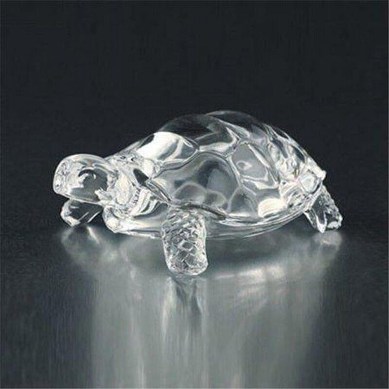 Chinese Feng Shui (5.7 X 8.9 Cm)Tortoise Turtle Statue, Crystal Glass Statue