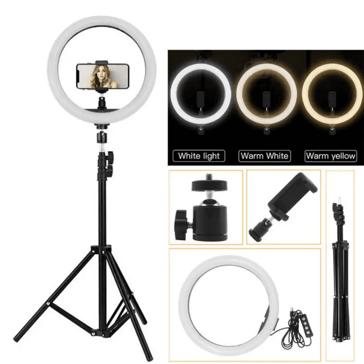 33CM AL-33 Remote Control LED Ring Light With 2.1 meter Folded Stand Photography led Light with LCD view 2