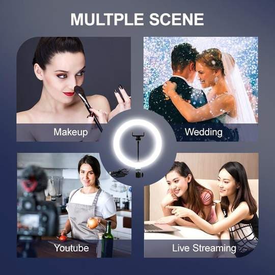 40CM Selfie LED Ring Light with 7 Fit Tripod Stand, Cell Phone Holder Dimmable 3 Light Modes for Live Stream, Makeup, Facebook, YouTube, Instagram,TikTok, Twitter view 2