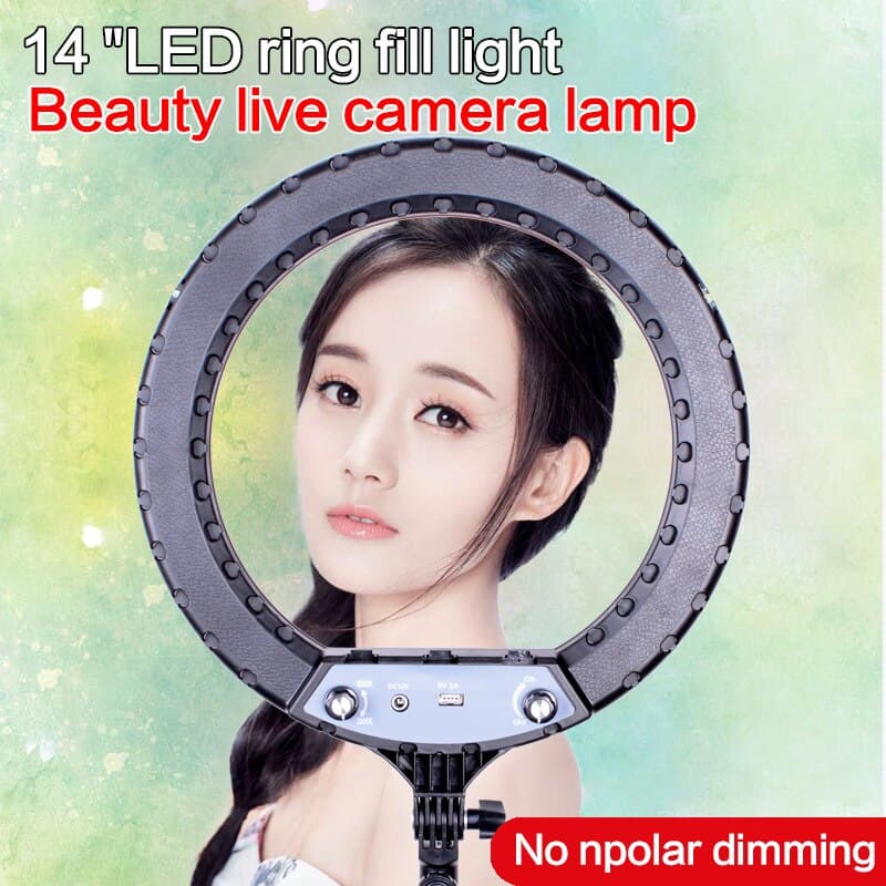 14 inch 36CM Ring Shape LED Beauty WIth 3 Mobile Phone Clip And 7FT Tripod Fill Light for Live Take Photos With USB Port view 6