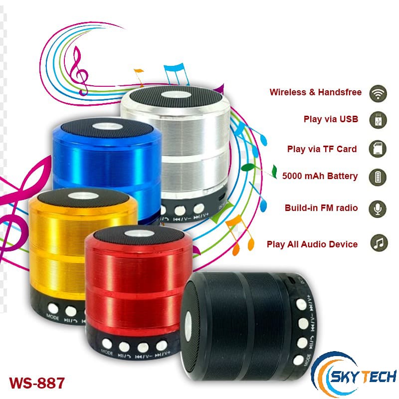WSTER Ws-887 Mini Bluetooth Speaker view 9