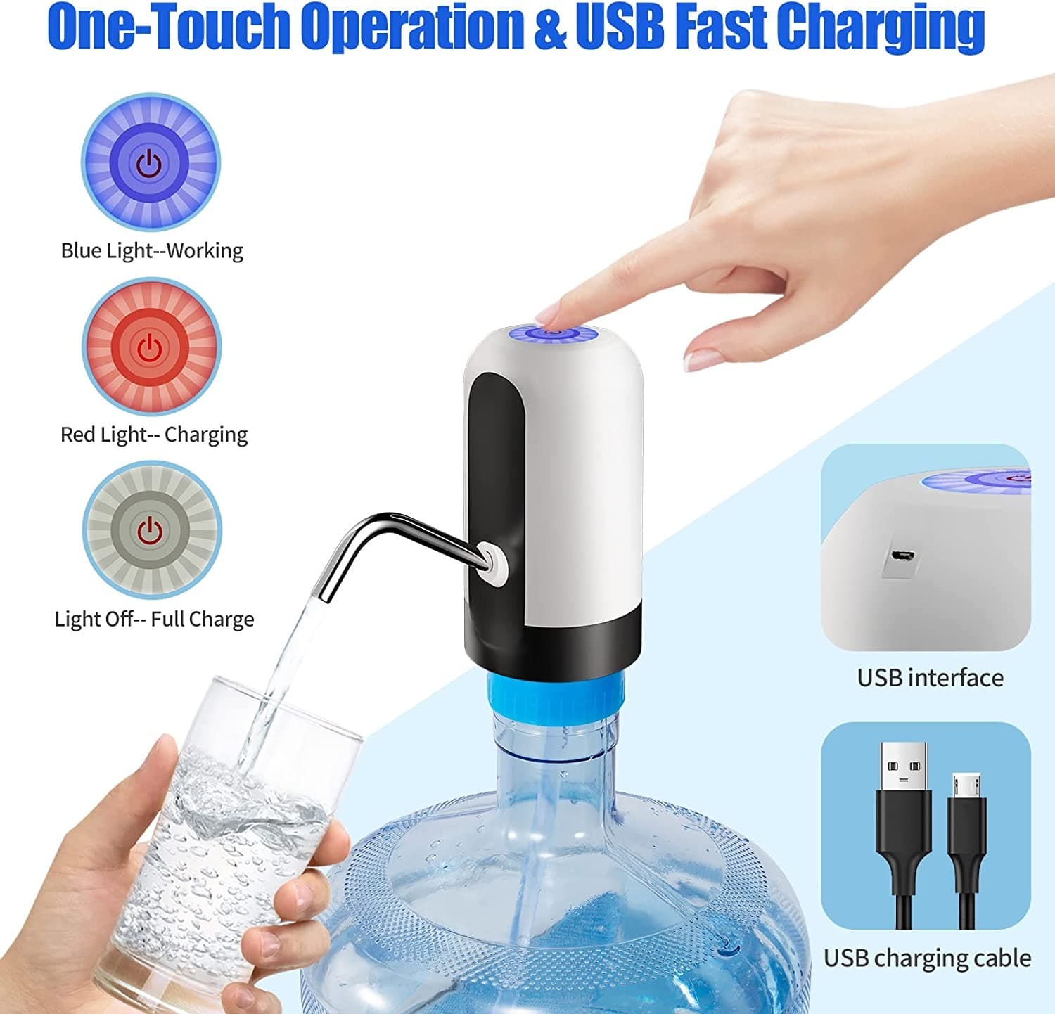 Portable Automatic USB Electric Rechargeable Water Dispenser Machine