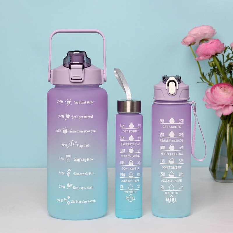 3In1 Water Bottle With Large Capacity For Hiking Home Use Sports Gym Bottle ( 2000ml-900ml-280ml) view 5