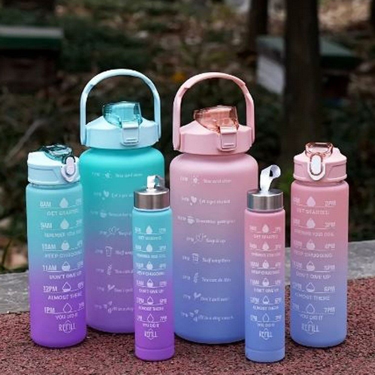 3In1 Water Bottle With Large Capacity For Hiking Home Use Sports Gym Bottle ( 2000ml-900ml-280ml) view 7