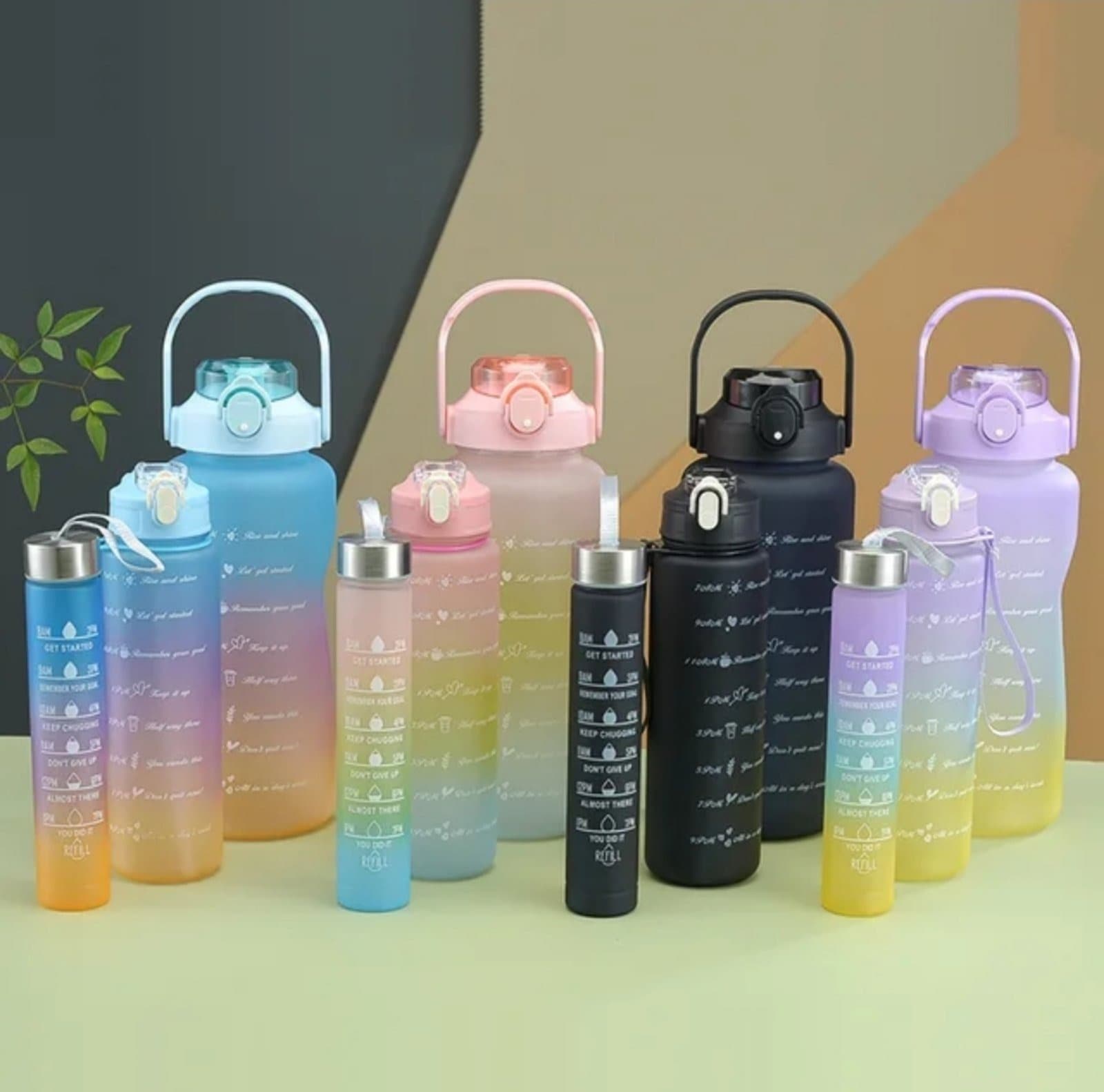 3In1 Water Bottle With Large Capacity For Hiking Home Use Sports Gym Bottle ( 2000ml-900ml-280ml) view 6
