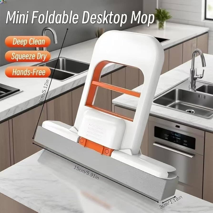 Multi Function Telescopic Mini Mop |  Detachable Handle , No‑Hand‑Wash Dust Removal , Kitchen/Bathroom/Car/Glass Cleaner view 2
