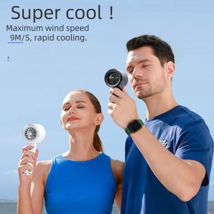 N68 Portable High-Speed Handheld Fan- USB Turbo Mini Fan with 120 Speed Settings, Rechargeable 1800mAh Battery, Stylish Gold Finish, Lightweight Design for Travel/Camping/Outdoor/Home/Office(random colour)1pc — image 3