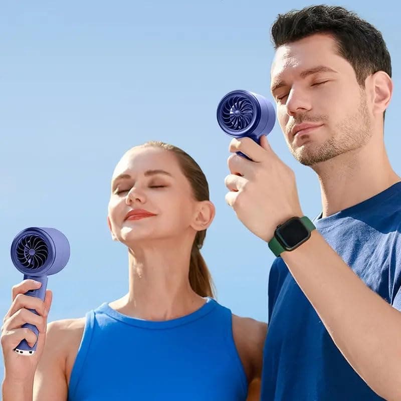 N68 Portable High-Speed Handheld Fan- USB Turbo Mini Fan with 120 Speed Settings, Rechargeable 1800mAh Battery, Stylish Gold Finish, Lightweight Design for Travel/Camping/Outdoor/Home/Office(random colour)1pc — image 4