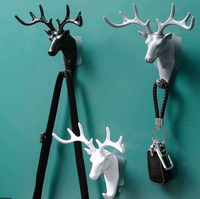 1Psc Wall Hanging Hook Vintage Deer Head Antlers | Room Decoration Items | Home Decoration Items