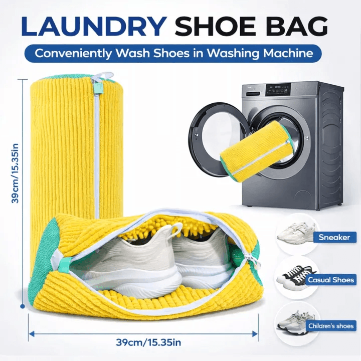 Shoe Wash Bag Washing Machine Laundry Bag Shoes Washing Bag Laundry Net for Trainers Shoe Wash Bag with Brushes Laundry Net Wash Bag Shoes view 3