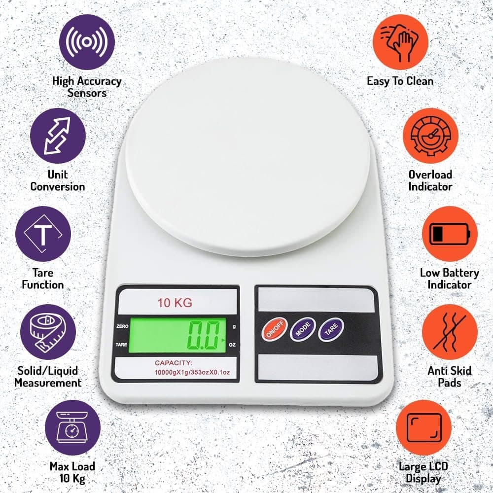 SF-400 Digital Kitchen Weighing Scale 10Kg | Kitchen Scale With Battery view 1