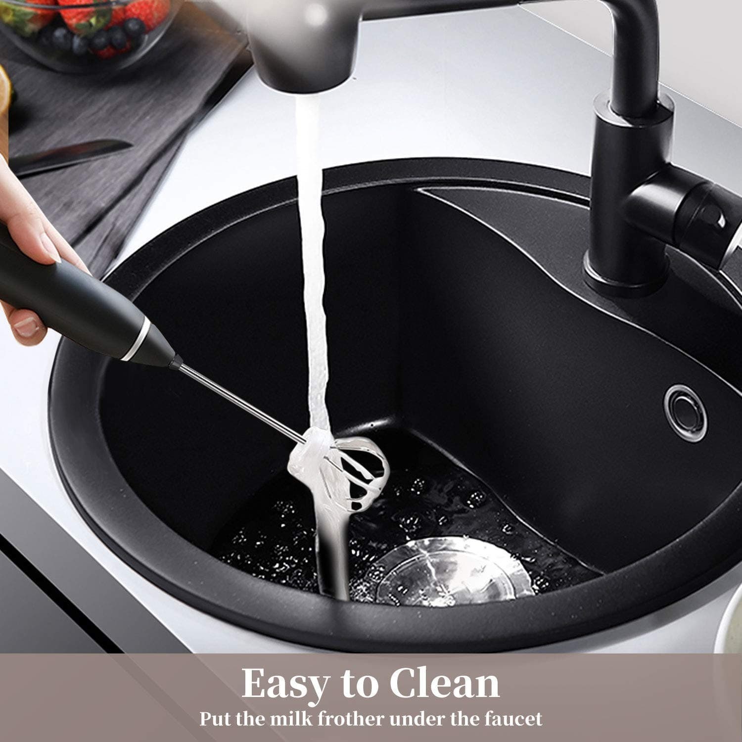 Milk Frother USB Rechargeable Electric Milk Frother Handheld | 3 Speed Milk Foamer for Coffee Latte Cappuccino | Stainless Steel Whisk Blender for Protein Shake, Bulletproof Coffee, Egg Beater view 5