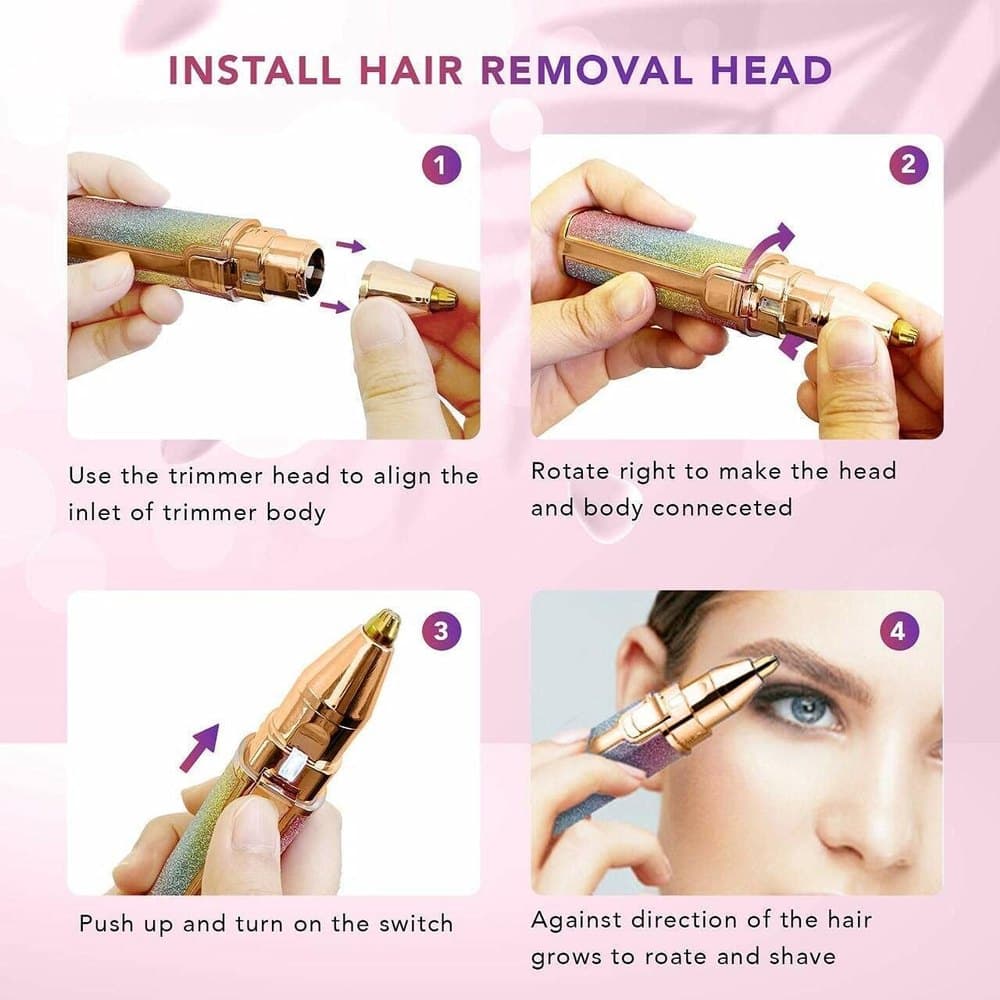 2 In 1 Portable Rechargeable Facial Hair Remover Eyebrow Trimmer view 2