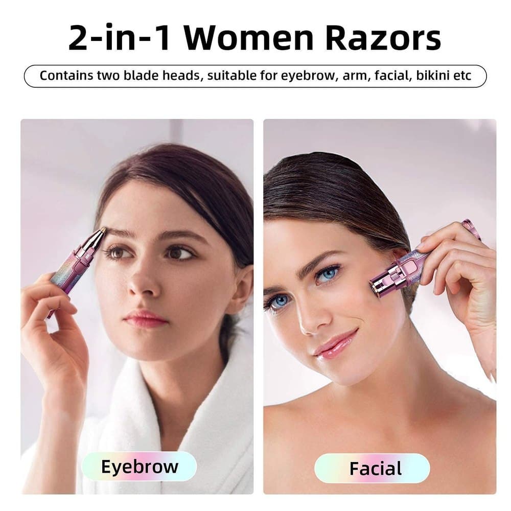 2 In 1 Portable Rechargeable Facial Hair Remover Eyebrow Trimmer view 4
