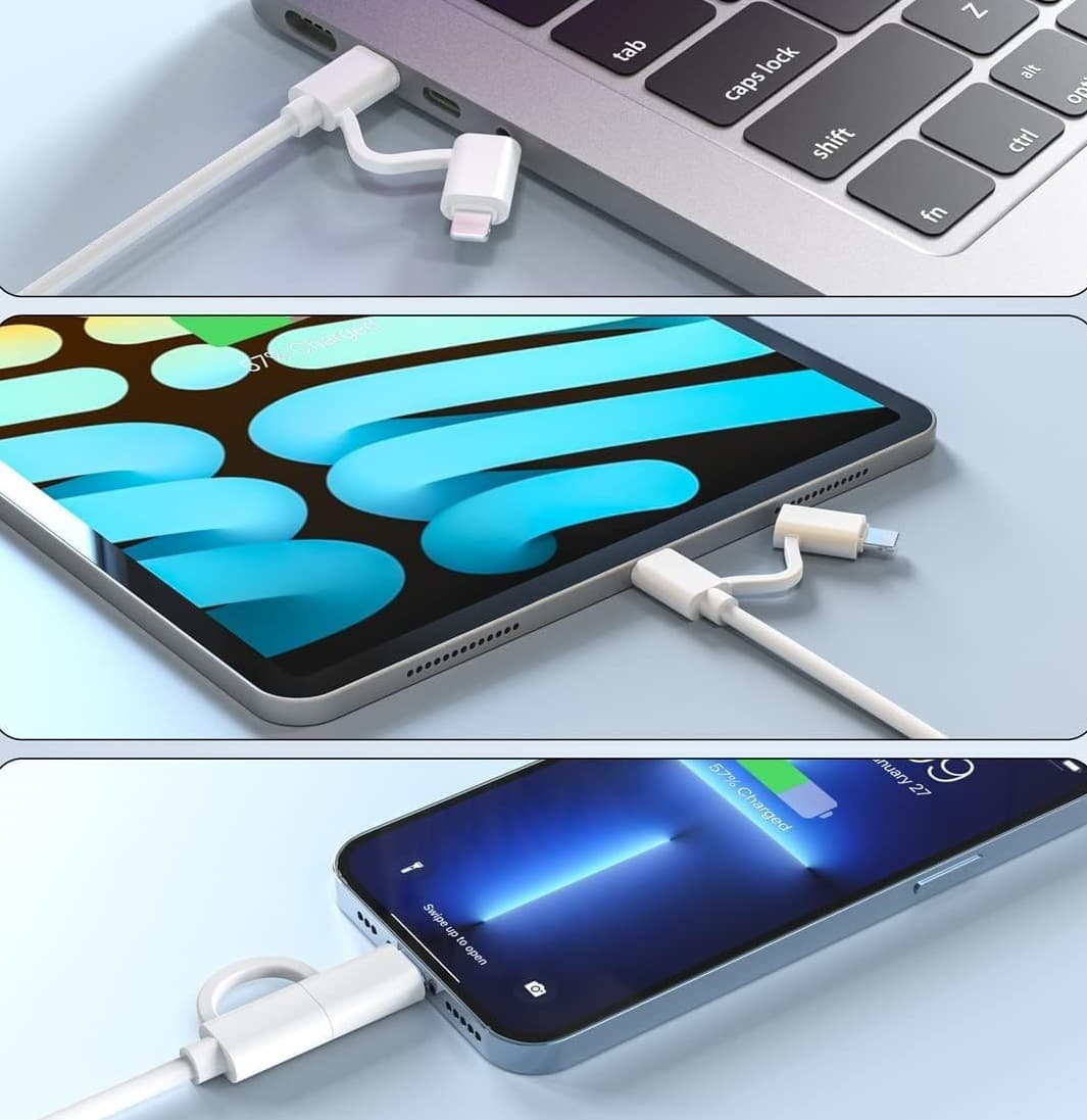 2 In 1 USB C To C And Lightning Cable 60W Fast Charging 1 Meter view 2