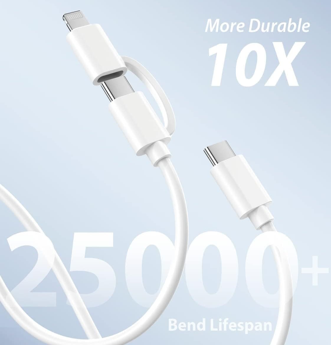 2 In 1 USB C To C And Lightning Cable 60W Fast Charging 1 Meter view 3
