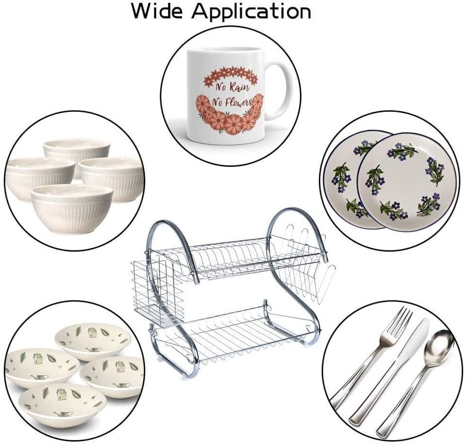 2 Layer Dish Drainer Drying Rack Kitchen Shelf view 2