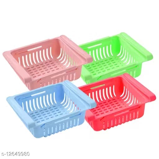 2 Piece Expandable Fridge Storage Adjustable Racks view 4
