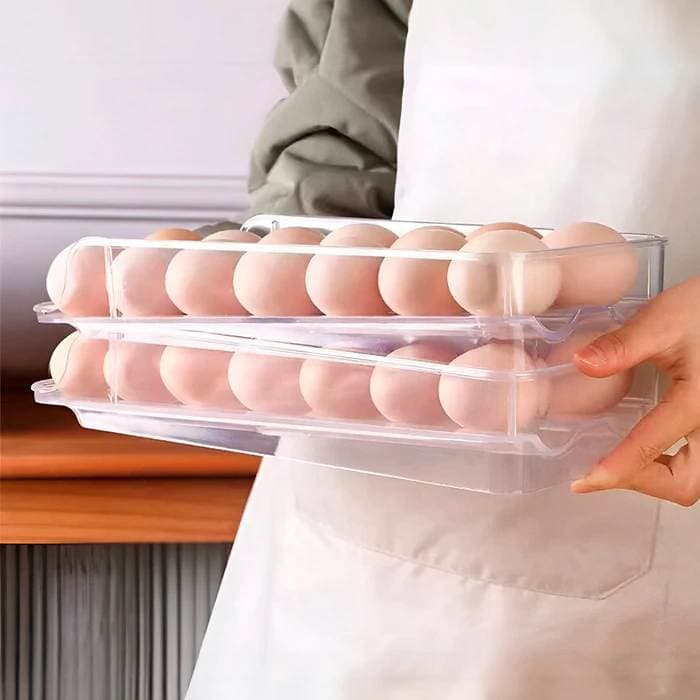 2-Tier Double Row Egg Holder Holds 28 Eggs Automatic Slide view 3
