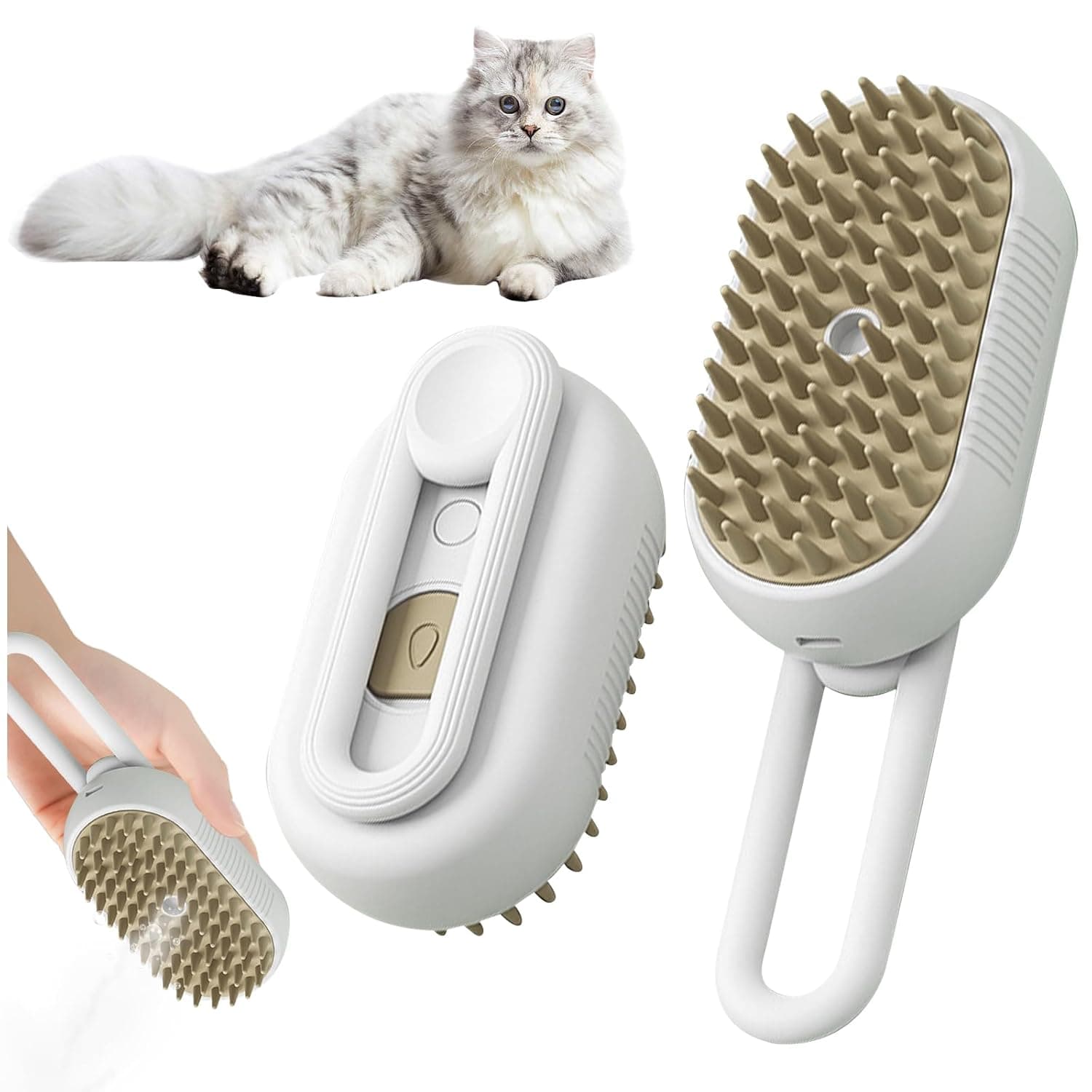 3 In 1 Electric Spray Pet Brush For Cats Removes Floating Hair Cleans And Massages view 1