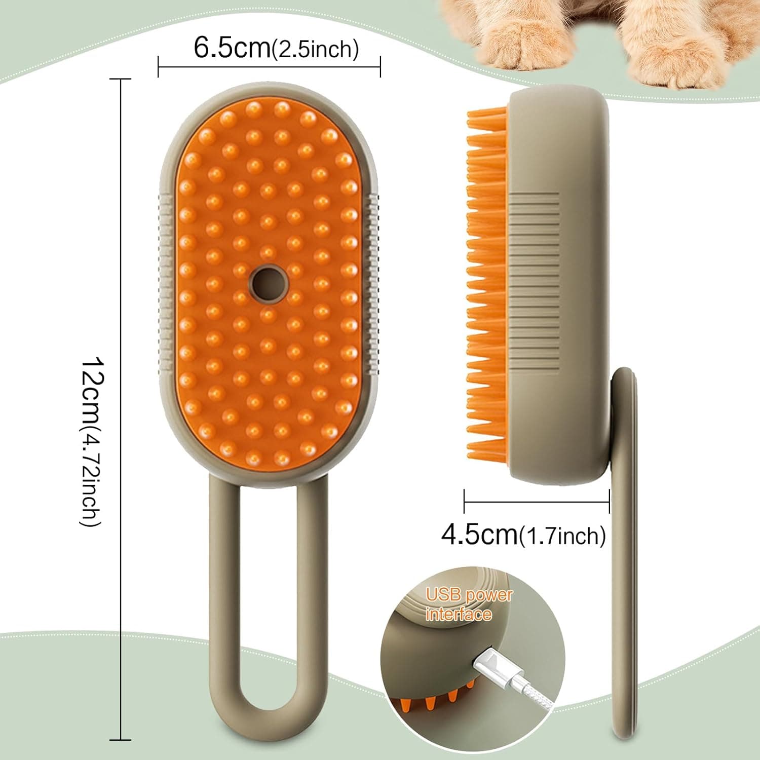 3 In 1 Electric Spray Pet Brush For Cats Removes Floating Hair Cleans And Massages view 4