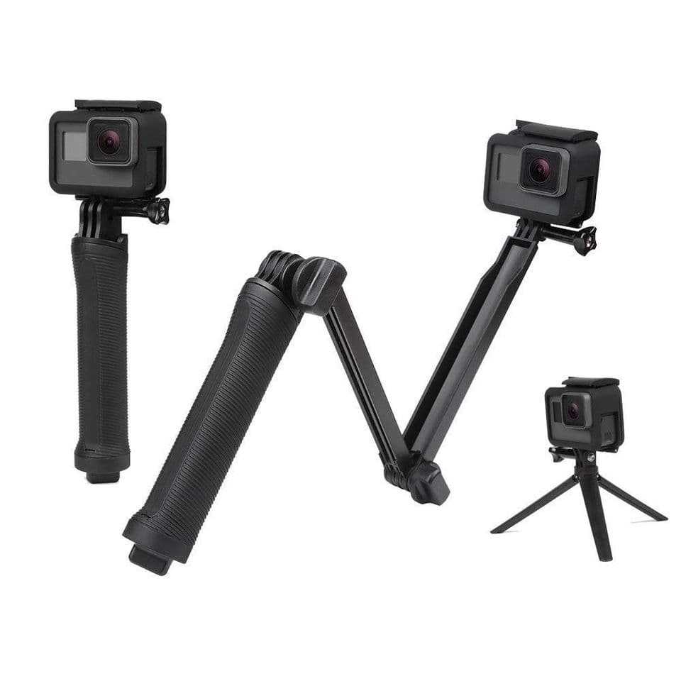 3 Way Monopod Grip Tripod Foldable Selfie Stick Stabilizer Mount Holder For Action Camera view 1